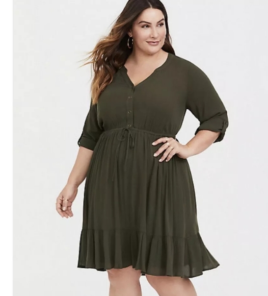 sage green casual dress